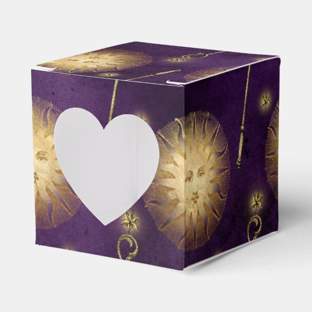 Purple and Gold Wizard Favor Boxes (Front Side)
