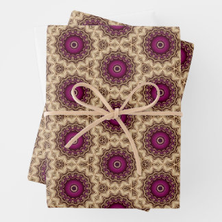 Purple and Gold wrapping paper. Paper Sheets