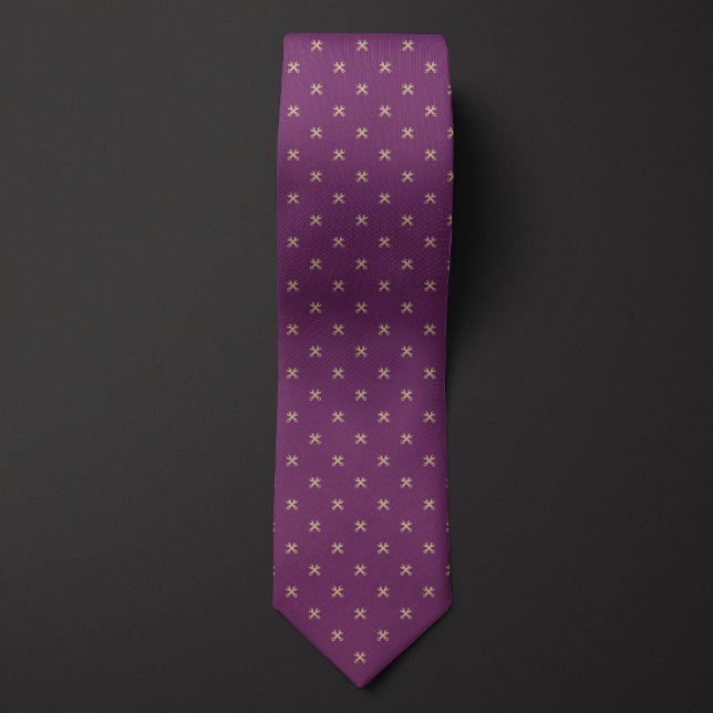 Purple and Gold Wrench Pattern Neck Tie (Creator Uploaded)