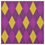 Purple and Gold Yellow Argyle Pattern Fabric