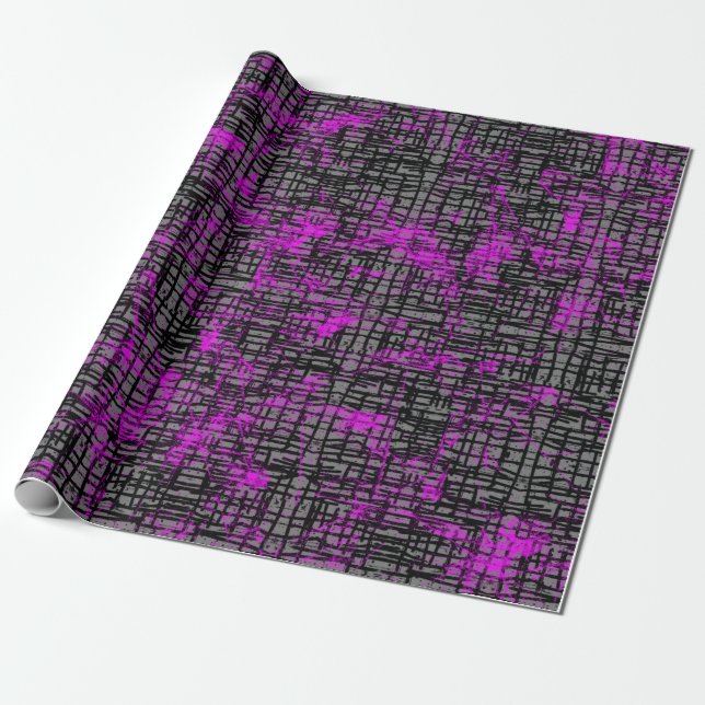 Purple and Gray abstract  Wrapping Paper (Unrolled)