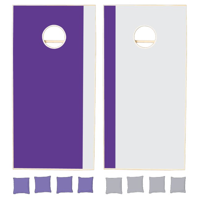 Purple and Gray Add Your Logo Cornhole Set (Set)