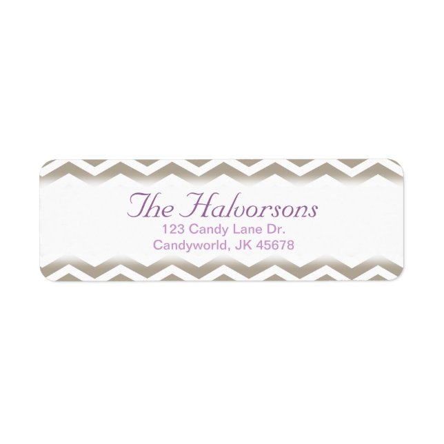Purple and Gray Chevron Address Labels (Front)