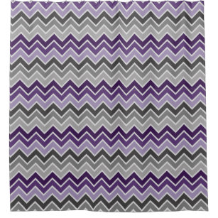 purple chevron shower curtain