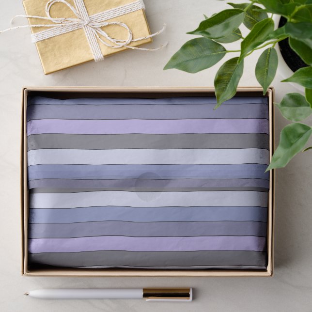 Purple And Gray Color Stripes On Watercolor Paper  (Gift)