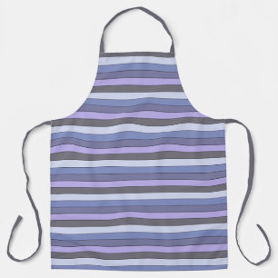 Purple And Gray Color Stripes On Watercolor Paper Apron