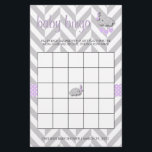 Purple and Gray Elephant Baby Shower Bingo Stationery<br><div class="desc">Lavender Purple and Gray Elephant Baby Shower Bingo. 100% Customizable. Ready to Fill in the box(es) or Click on the CUSTOMIZE button to add, move, delete or change any of the text or graphics. Made with high resolution vector and/or digital graphics for a professional print. NOTE: (THIS IS A PRINT....</div>