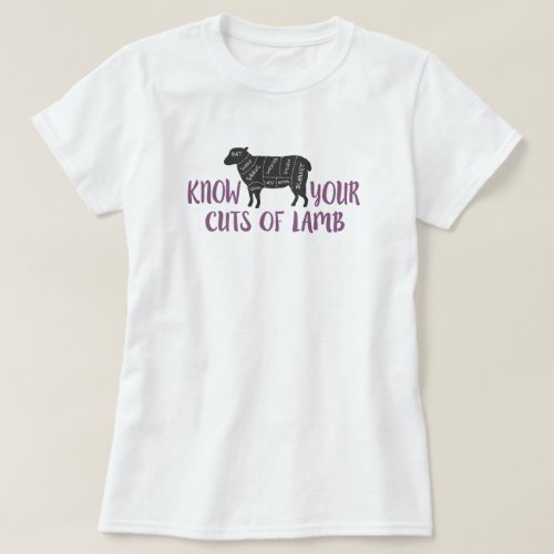 Purple and Gray Know Your Cuts of Lamb T_Shirt