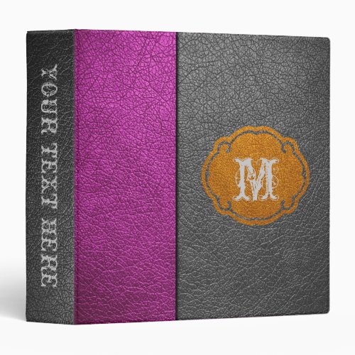 Purple and Gray Leather 3 Ring Binder