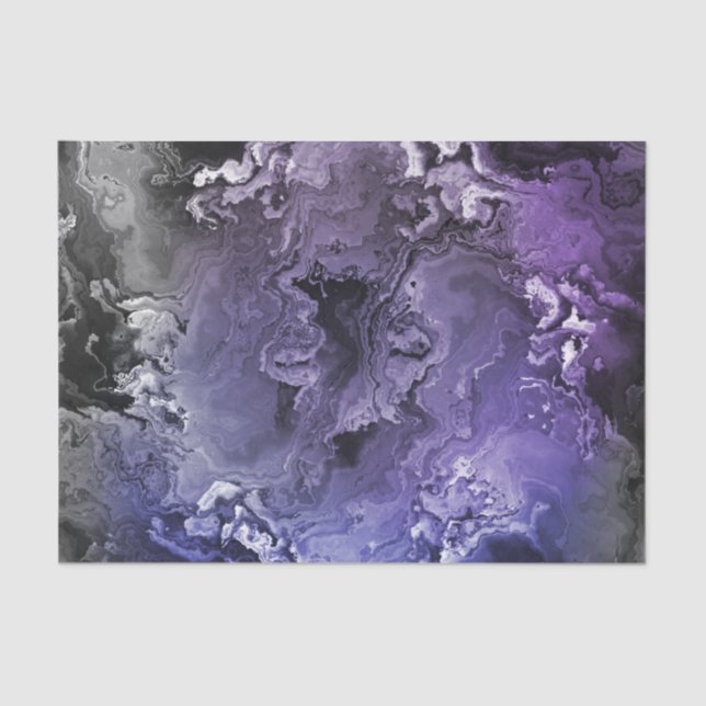 Purple and Gray Marble Agate Tissue Paper (Front)