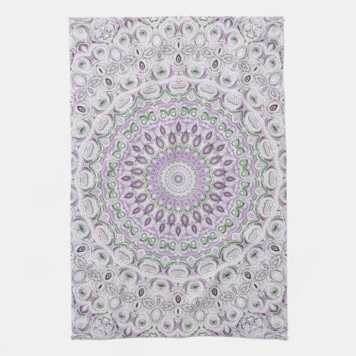 Purple and Gray Medallion Design Kitchen Towel