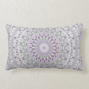 Purple and Gray Medallion Design Lumbar Pillow
