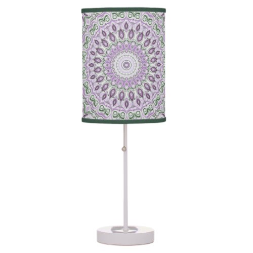 Purple and Gray Medallion Design Table Lamp