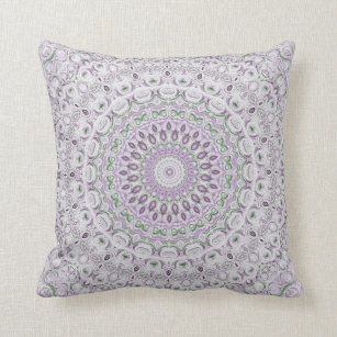 Purple and Gray Medallion Design Throw Pillow