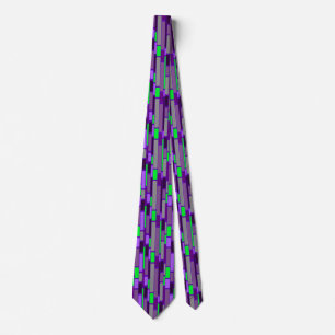 Purple and green 1960's retro style tie