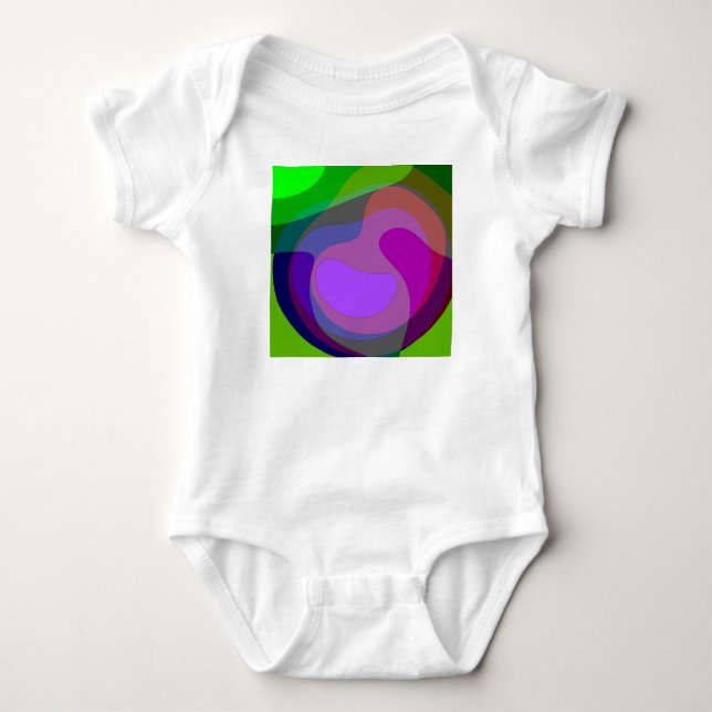 Purple And Green 403 Baby Bodysuit (Front)