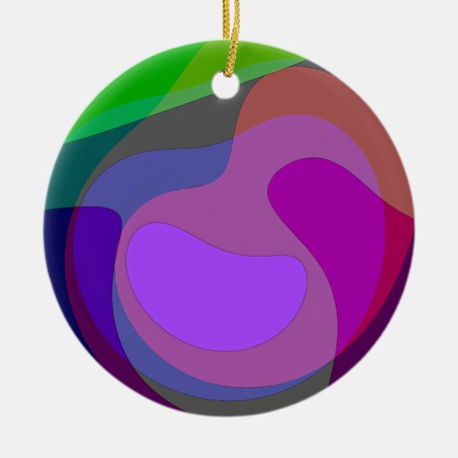 Purple And Green 403 Ceramic Ornament (Front)