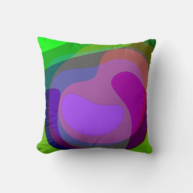Purple And Green 403 Throw Pillow (Front)