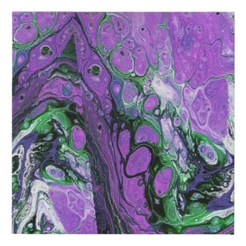 Purple and green abstract  faux canvas print