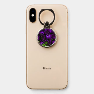Purple And Green Abstract Fractal Art Phone Ring Stand