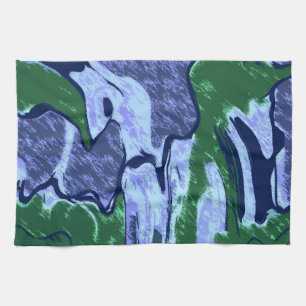 Purple and Green Abstract Kitchen Towel