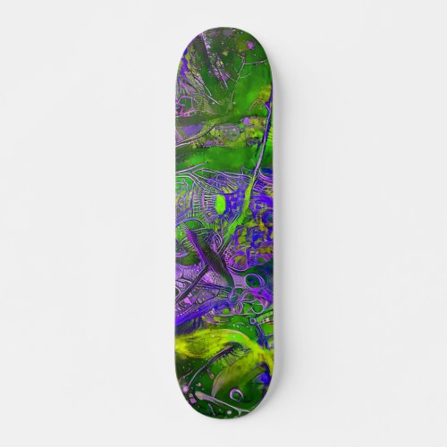 Purple and Green Abstract Skateboard