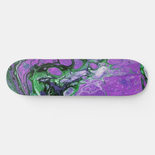 Purple and green abstract  skateboard
