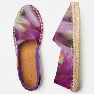 purple and green abstract with purple liner espadrilles