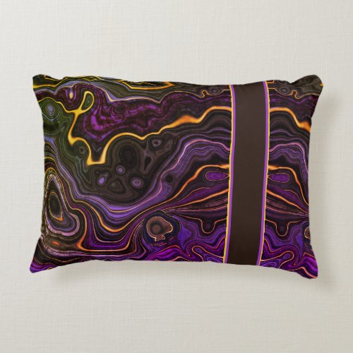 Purple and green aesthetic geode inspired artsy accent pillow