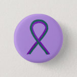 Purple And Green Awareness Ribbon Angel Button Pin at Zazzle