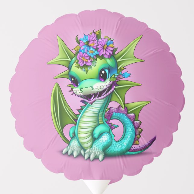 Purple and Green Baby Dragon  Balloon (Front)