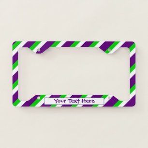 [Purple and Green] Bold Stripes License Plate Frame