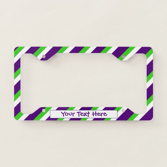 [Purple and Green] Bold Stripes License Plate Frame
