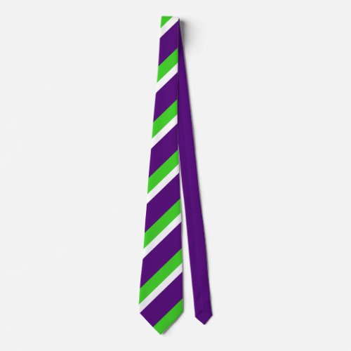 Purple and Green Bold Stripes Tie