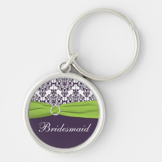 Purple and Green Bridesmaid Keychain (Front)