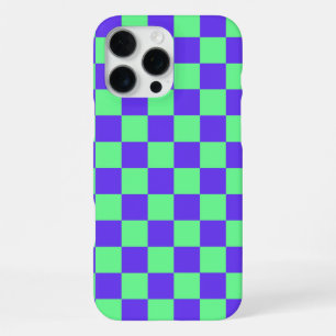 Purple and Green Checkerboard Pattern iPhone 16 Pro Max Case