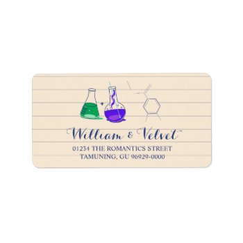 Purple And Green Chemistry Wedding Address Labels by RenImasa at Zazzle