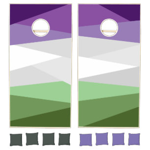 Purple and Green Color Stacks Cornhole Cornhole Set