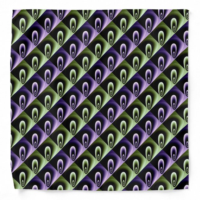 Purple and Green COOL Modern Pattern Bandana (Front)