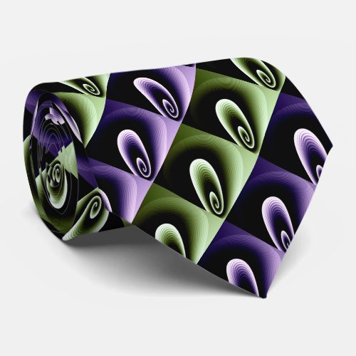 Purple and Green COOL Modern Pattern Neck Tie