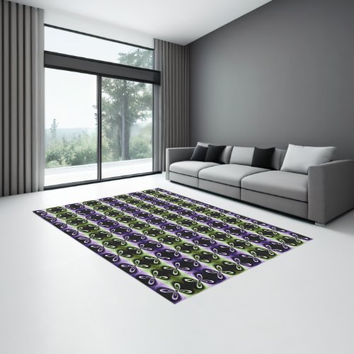 Purple and Green COOL Modern Pattern Rug