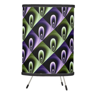 Purple and Green COOL Modern Pattern Tripod Lamp