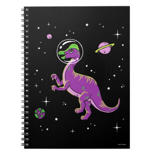 Purple And Green Corythosaurus Dinos In Space Notebook