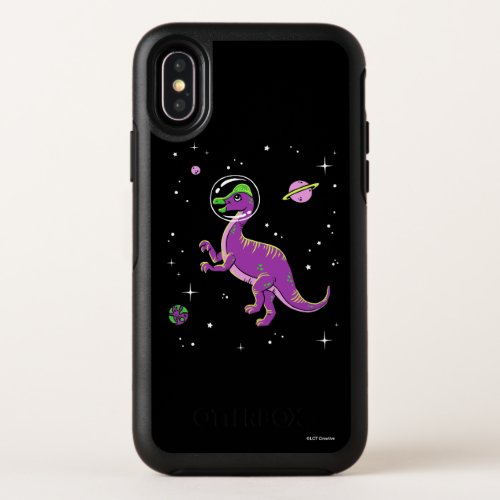 Purple And Green Corythosaurus Dinos In Space OtterBox Symmetry iPhone X Case