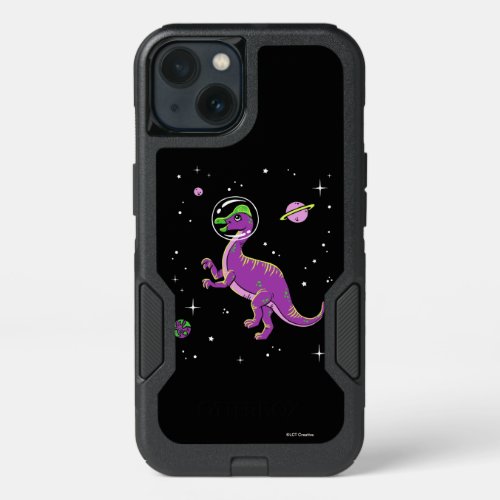 Purple And Green Corythosaurus Dinos In Space iPhone 13 Case