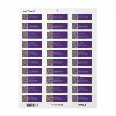 Purple and Green Damask Return Address Label (Full Sheet)