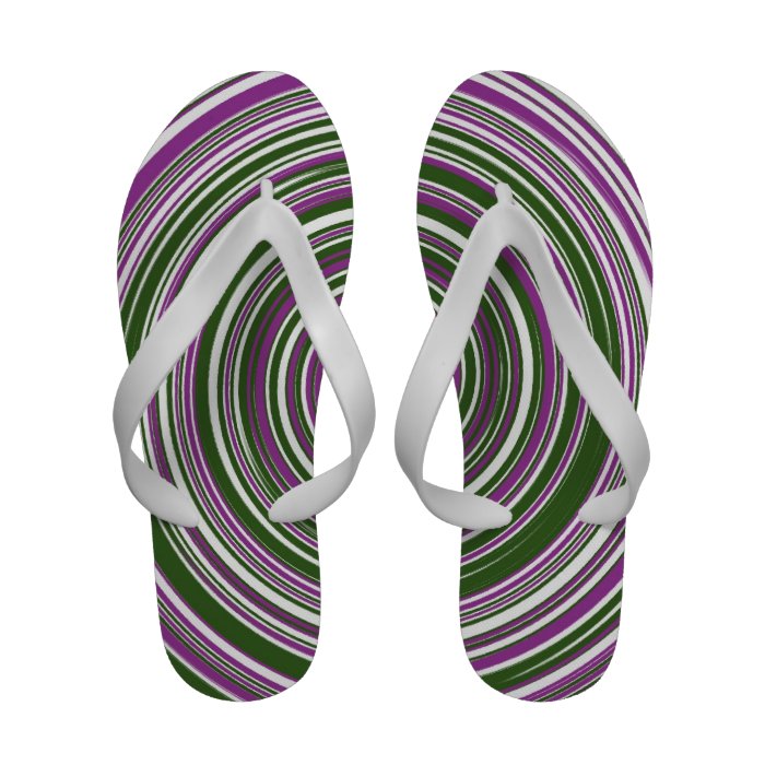 Purple and green design sandals