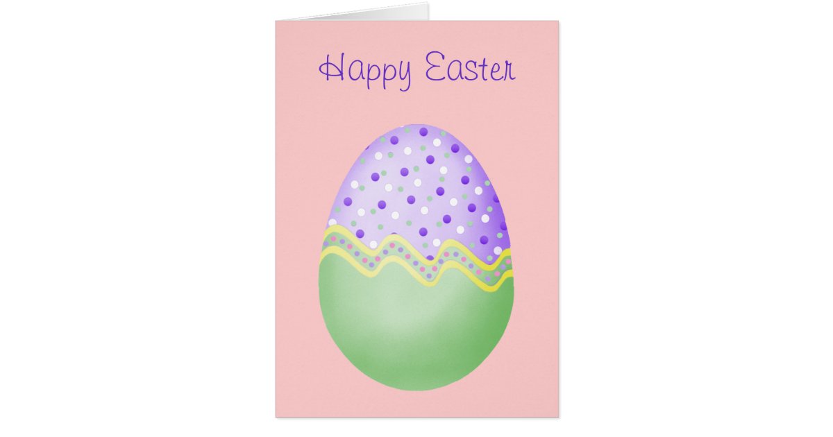 Purple and Green Easter Egg Card | Zazzle