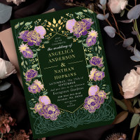 Purple and Green Enchanted Floral Garden Wedding