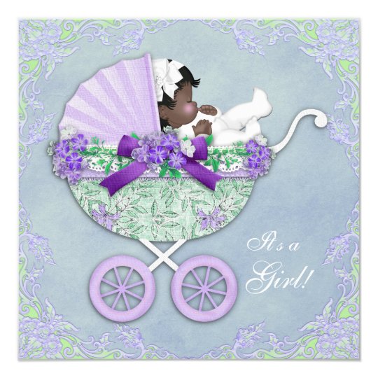 Purple And Green Ethnic Baby Shower Invitation Zazzle Green Ethnic Baby Shower Invitation
